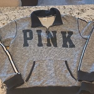 PINK Victoria's Secret Limoted Edition Heather Gray Half-Zip Pullover